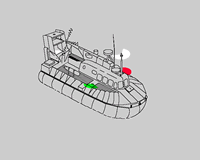 Unità a cuscino d'aria con lunghezza inferiore a 50 metri in navigazione dislocante