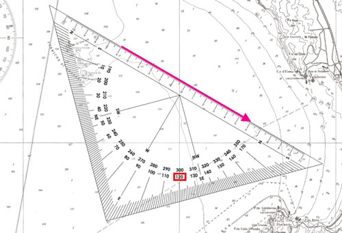 Esempio con rotta 120°